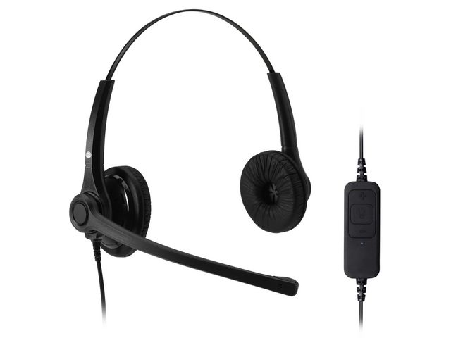 400B-USB On-Ear Stereo Headset, Bedraad, USB, Zwart